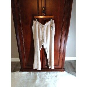 NWT Tommy Hilfiger Saharam Safari 100% Linen Women's Sz 16 Wide-Leg Beige Pants